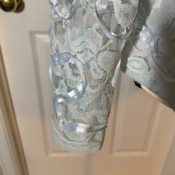 Jacket, elegant pale blue women, size L, with bow and frills. Must see - Picture 8 of 16